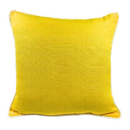 17" Solid w/ Natural Welt Yellow Outdoor Pillow