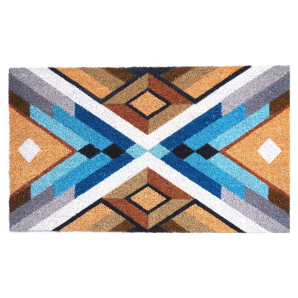 Geometric Blue Doormat