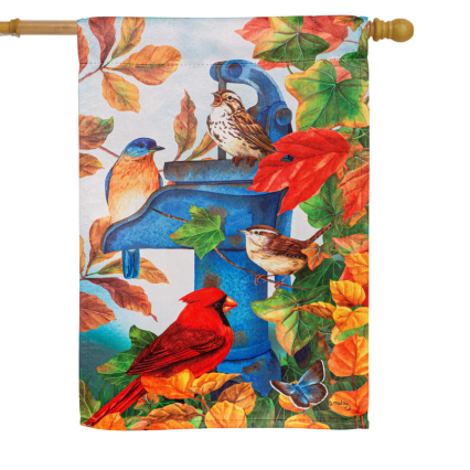 Where Birds Gather Suede House Flag