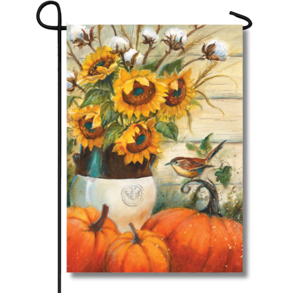Cotton & Sunflowers Suede Garden Flag