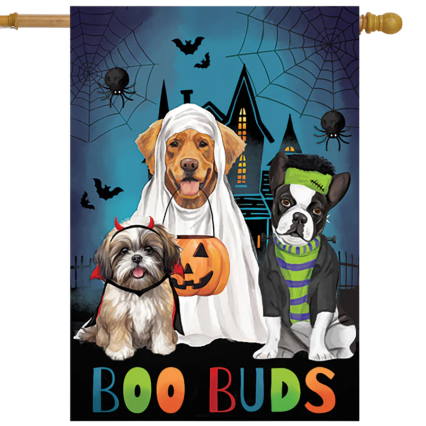 Boo Buds Applique House Flag