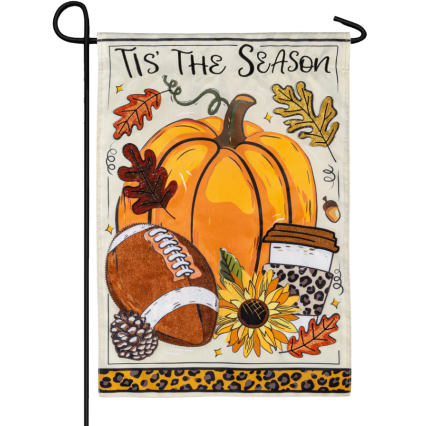 Tis' The Season Fall Applique Garden Flag