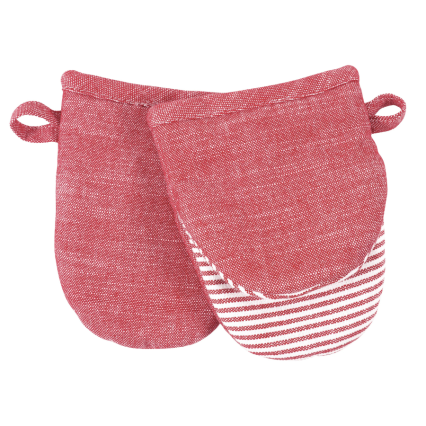 2-Pack Cotton Oven Mitts-Red