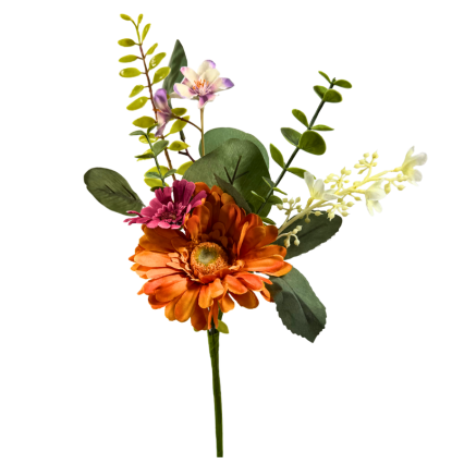 16" Gerbera Blossom Pick-Orange