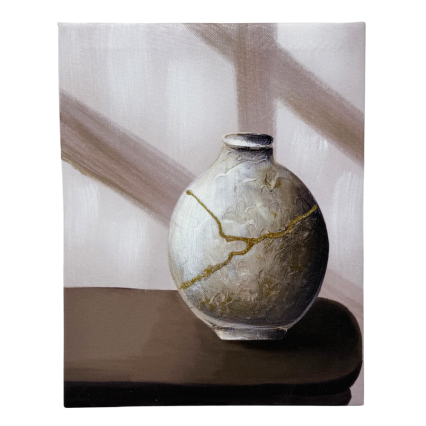 10" Canvas Kintsugi Vase Wall Art