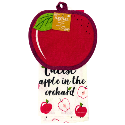 Cutest Apple Pot Holder and Kitchen Towel Set