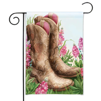 Pink and Boots Garden Flag