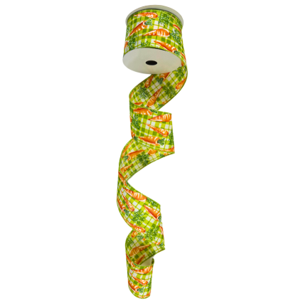 2.5" x 10yd Plaid Carrot Ribbon