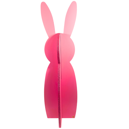 28" Wooden Bunny Stand Decor - Pink