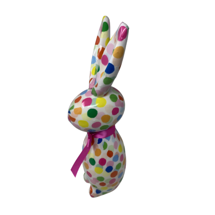 16" Resin Easter Spotted Bunny