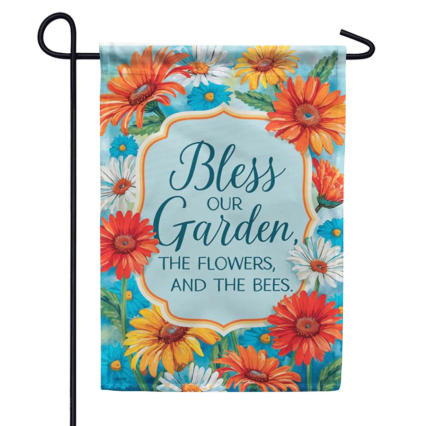 Bless Our Garden Garden Flag