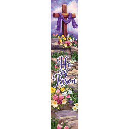 Cross and Flowers Yard Expression Sign