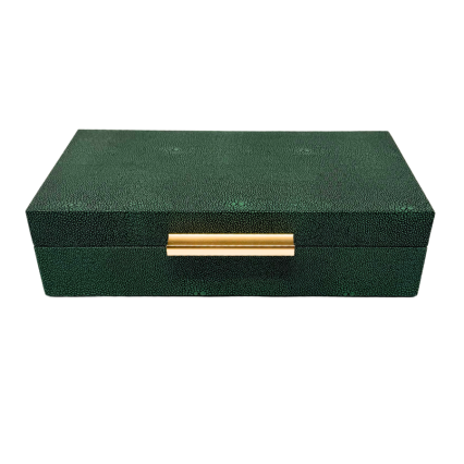 10" Forest Green Snakeskin Patterned Box
