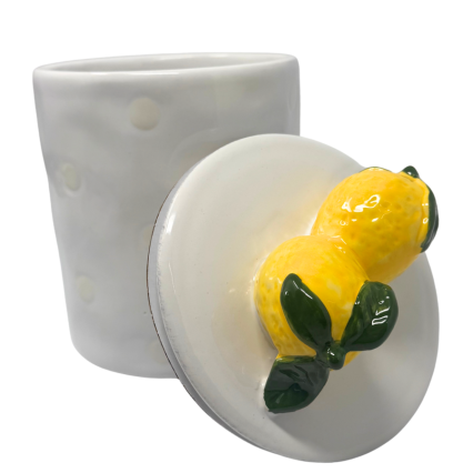 Ceramic Canister with Lemons on Lid