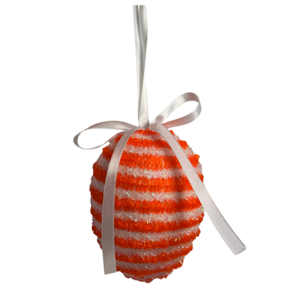 6" Orange Tensile Egg Ornament