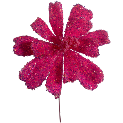 20" Frizzy Daisy Spray - Hot Pink