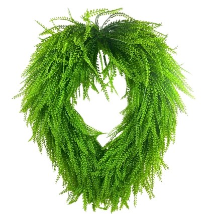26" UV Bead Grass Oval Wreath