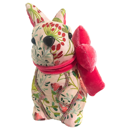 9" Pink & Green Fabric Easter Bunny