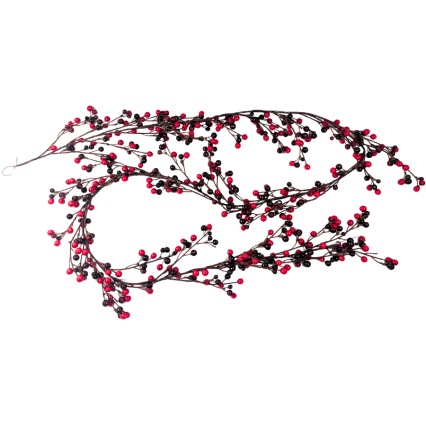 72" Bright & Dark Red Berry Garland