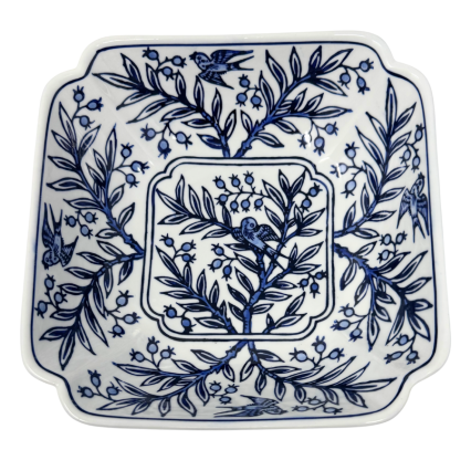 Blue and White Chinoiserie Square Bowl