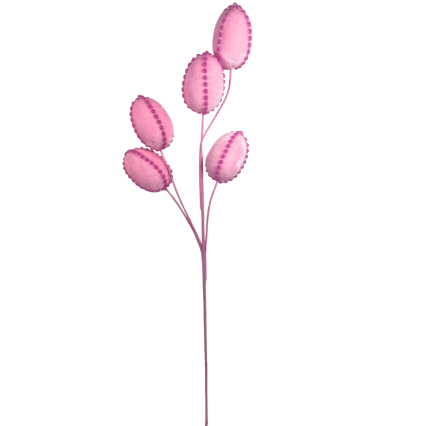 24" Pearl Velvet Egg Spray - Pink