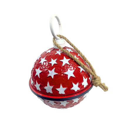 10" Patriotic Bell - Red w/ White Stars
