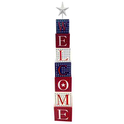 63" Patriotic Welcome Decor