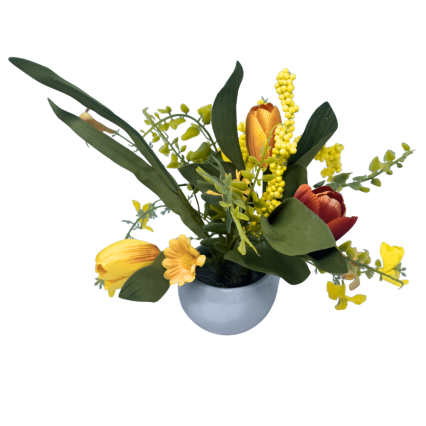 9" Orange Tulip Arrangement in Pot