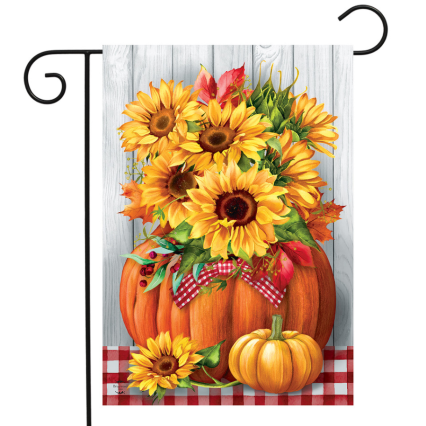 Sunflowers in Pumpkin Garden Flag