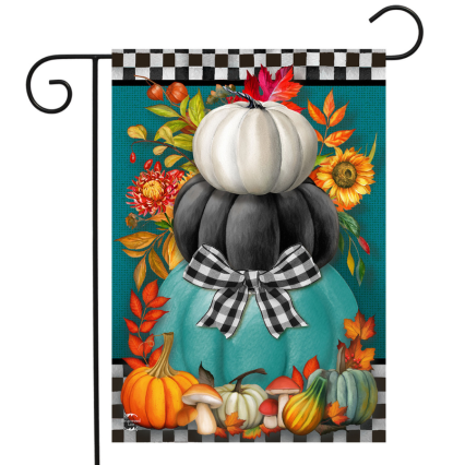 Colorful Pumpkin Stack Garden Flag
