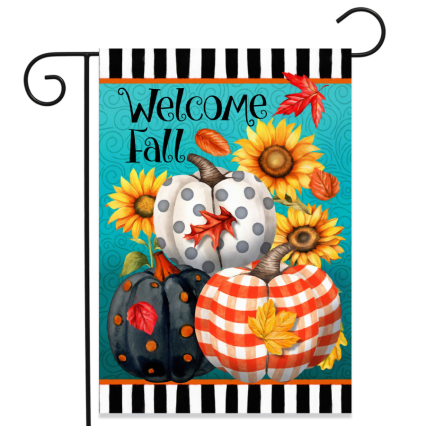 Perfectly Patterned Pumpkins Garden Flag