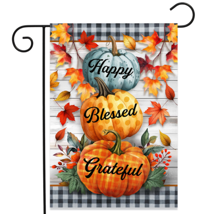 Happy Blessed Grateful Garden Flag