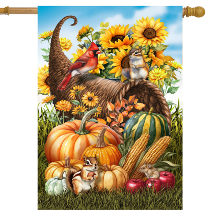 Cornucopia & Critters House Flag