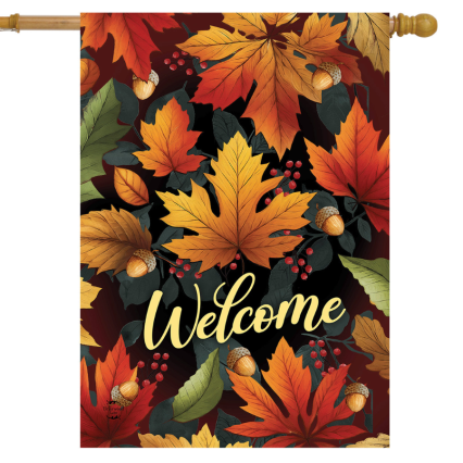 Autumn Color Leaves House Flag