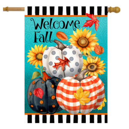 Perfectly Patterned Pumpkins House Flag