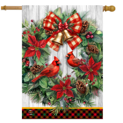 Cardinal Wreath House Flag