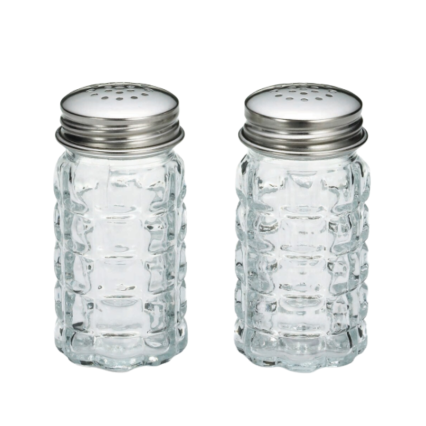 Glass & Stainless Steel Salt & Pepper Shaker Set