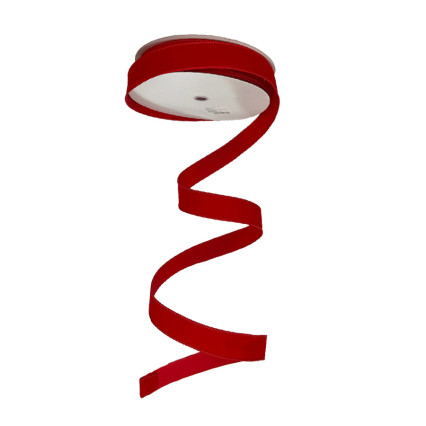 1.5" x 50yd Red Velvet w/Red Wired Edge Ribbon