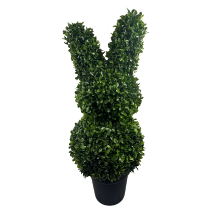 26" UV Boxwood Topiary Bunny
