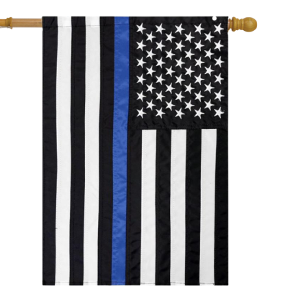 Thin Blue Line Embroidered Large Flag