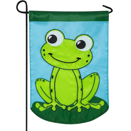 Frog Basic Applique Garden Flag