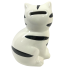 7" Porcelain Cat Bank - White & Black