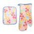 2 pc Pastel Floral Oven Mitt and Potholder Set
