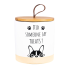 5" Ceramic Dog Treat Jar w/ Bamboo Lid