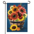 Barrel of Blooms & Pumpkins Burlap Garden Flag