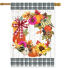 Wreath Of Gourds Applique House Flag