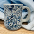 16 oz. Navy & White Ceramic Floral Mug