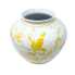 10" Yellow & White Chinoiserie Accent Jar