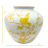 10" Yellow & White Chinoiserie Accent Jar