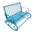 Teal Blue Garden Bench
